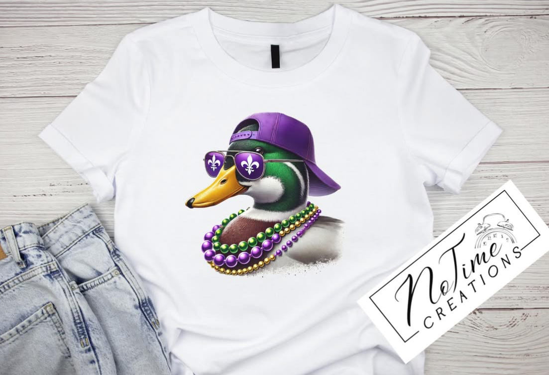Mardi Gras Tee Duck