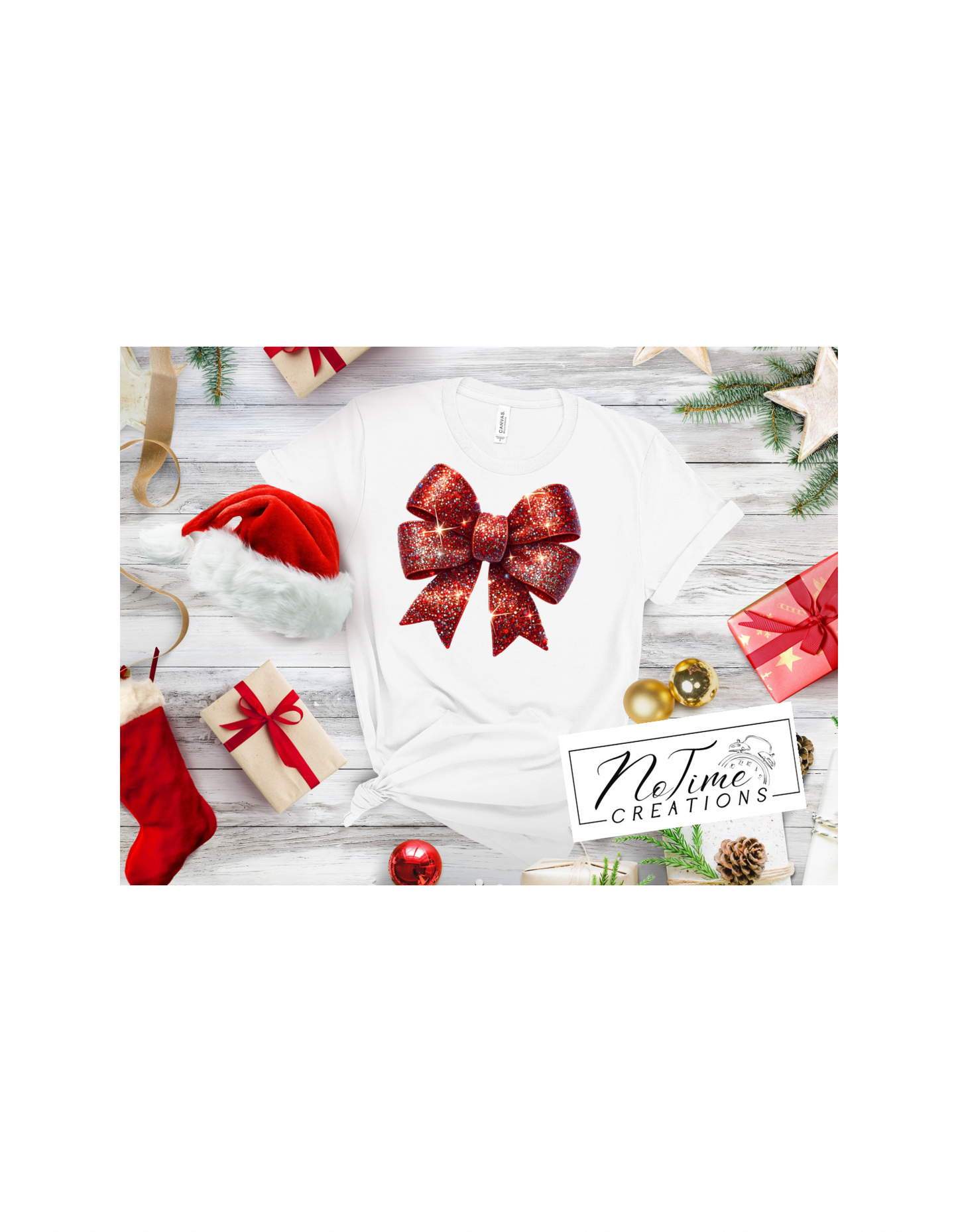 Cute Christmas Coquette Bow T-shirt