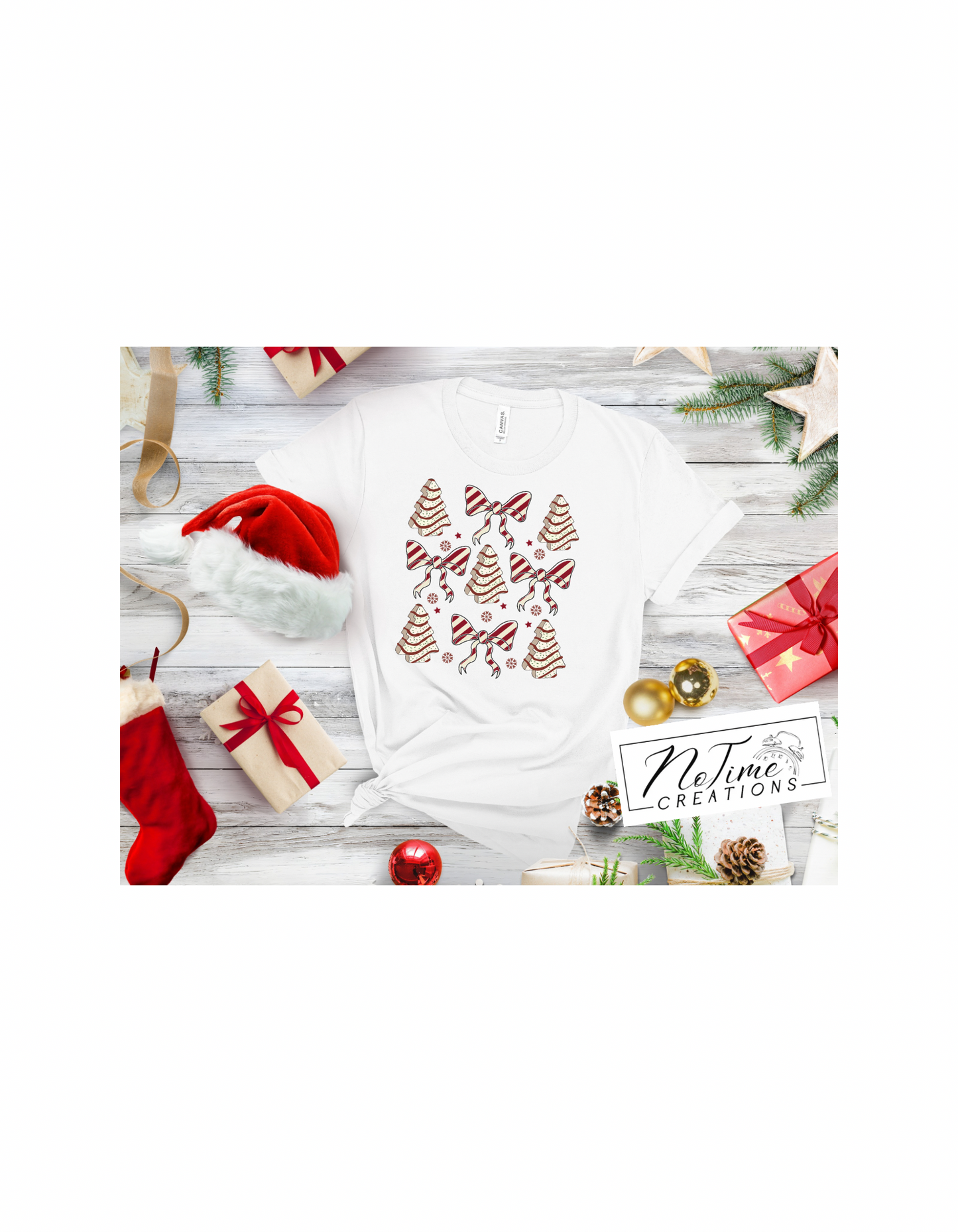 Cute Christmas Little Debbie and Coquette Bow T-shirt