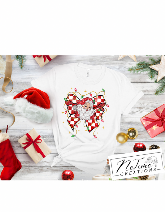 Christmas Santa Bow T-shirt