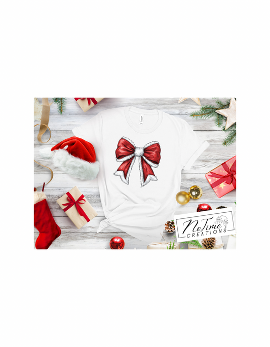 Cute Christmas Coquette Bow T-shirt